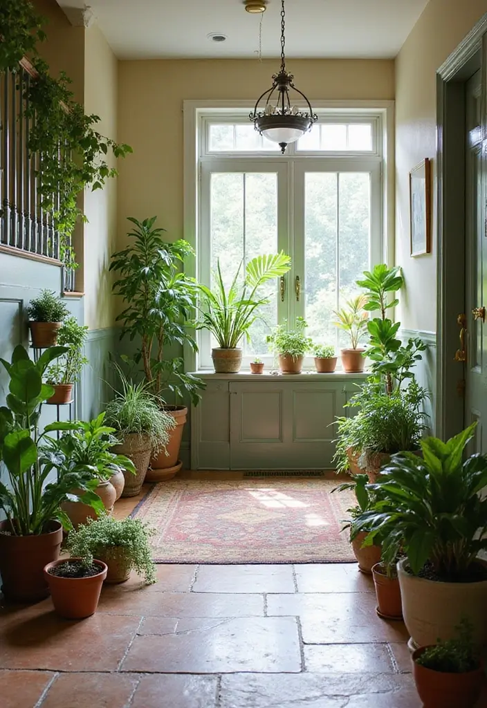 26 Bohemian Entryway Ideas That Make a First Impression - 3. Indoor Plants