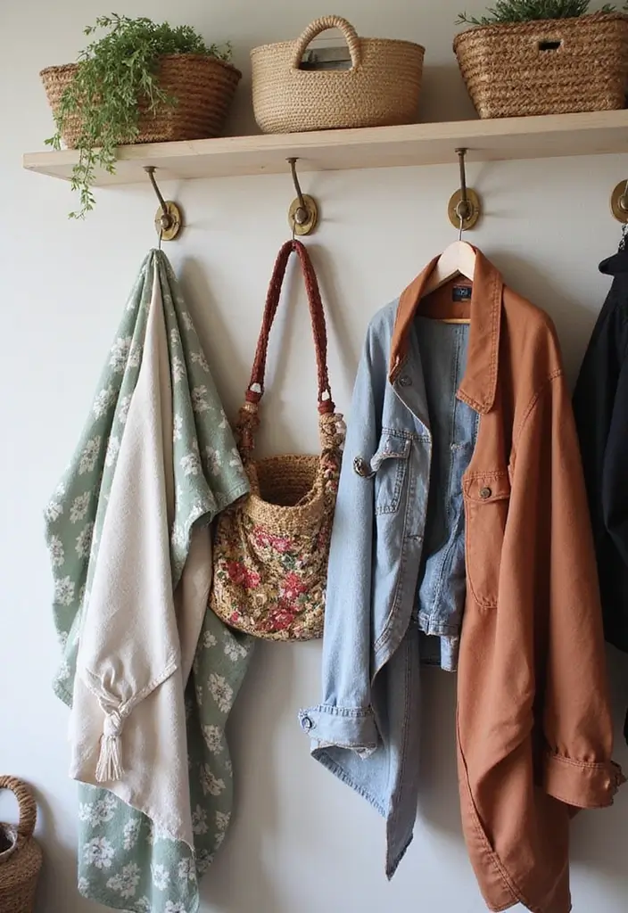 26 Bohemian Laundry Room Ideas That Look Stylish 11 26 Bohemian Laundry Room Ideas That Look Stylish - 11. Charmed Hooks for Hanging