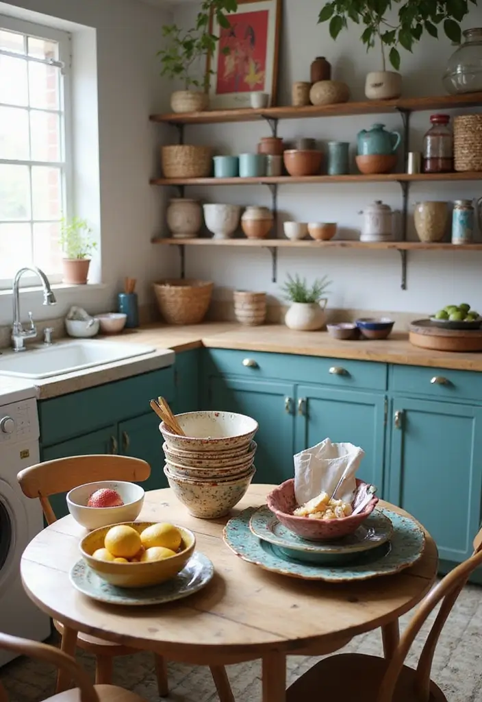 26 Bohemian Laundry Room Ideas That Look Stylish 18 26 Bohemian Laundry Room Ideas That Look Stylish - 18. Eclectic Tableware