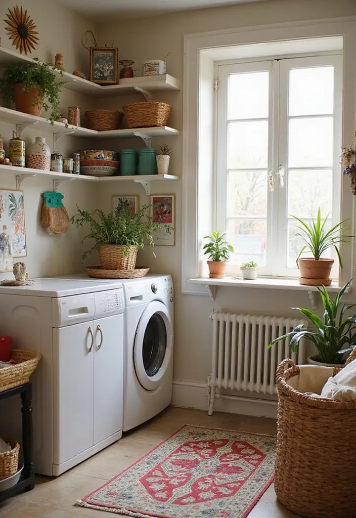 26 Bohemian Laundry Room Ideas That Look Stylish 21 26 Bohemian Laundry Room Ideas That Look Stylish - 21. Playful Color Accents