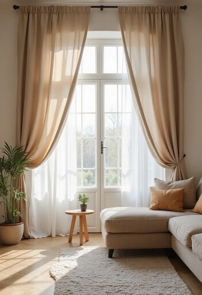 26 Earthy Bohemian Living Room Ideas for Natural Warmth 24 26 Earthy Bohemian Living Room Ideas for Natural Warmth - 24. Soft Drapes