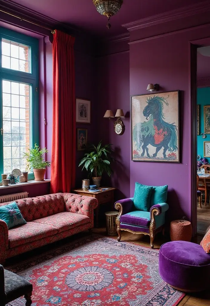 26 Gothic Bohemian Decor Inspirations for a Bold Home - 11. Bold Color Palettes