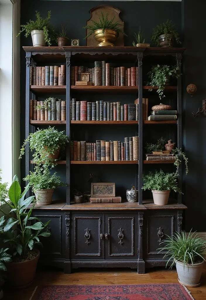 26 Gothic Bohemian Decor Inspirations for a Bold Home - 14. Mysterious Bookshelves