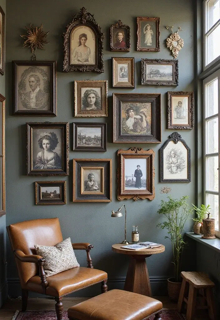 26 Gothic Bohemian Decor Inspirations for a Bold Home - 17. Eclectic Gallery Frames