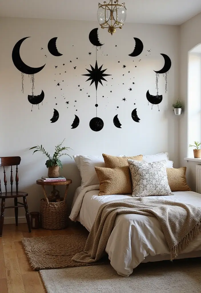 26 Gothic Bohemian Decor Inspirations for a Bold Home - 25. Whimsical Wall Decals