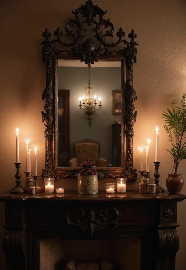 26 Gothic Bohemian Decor Inspirations for a Bold Home - 3. Vintage Gothic Mirrors
