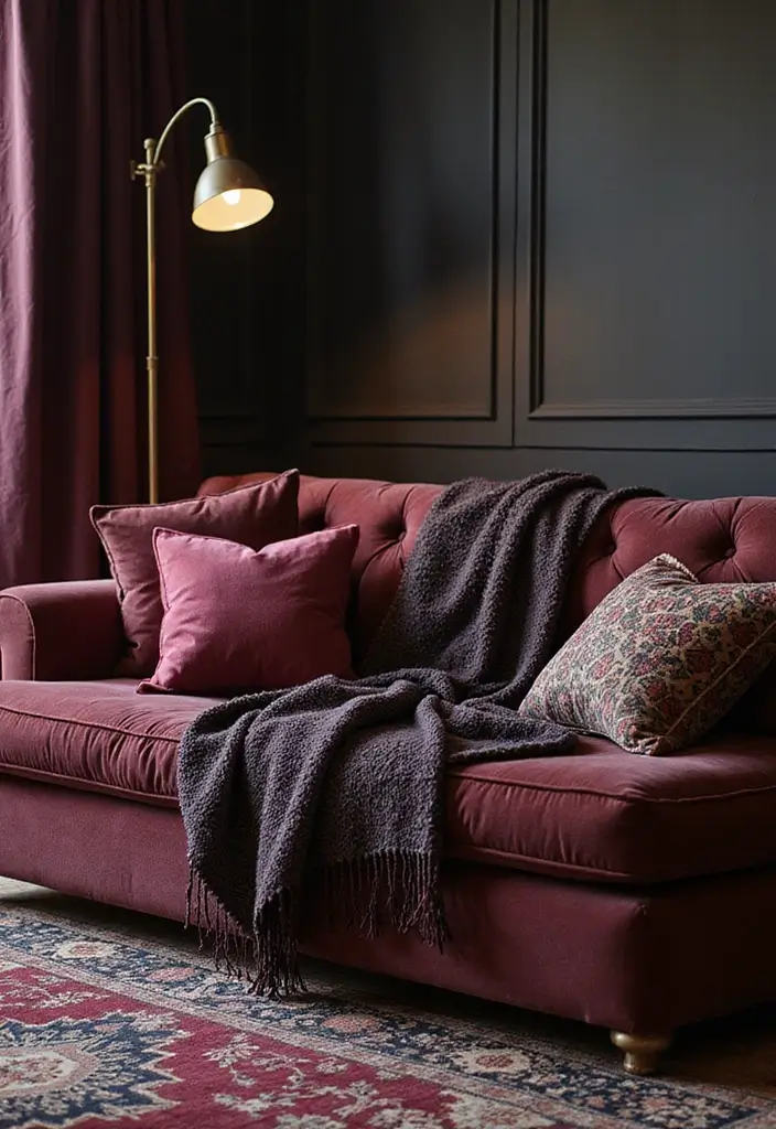 26 Gothic Bohemian Decor Inspirations for a Bold Home - 4. Darkly Romantic Textiles