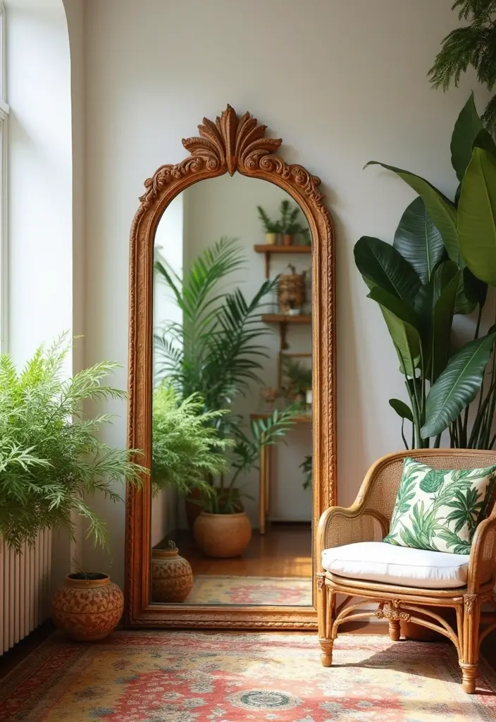 26 Tropical Bohemian Decor Ideas Full of Color 14 26 Tropical Bohemian Decor Ideas Full of Color - 14. Statement Mirrors