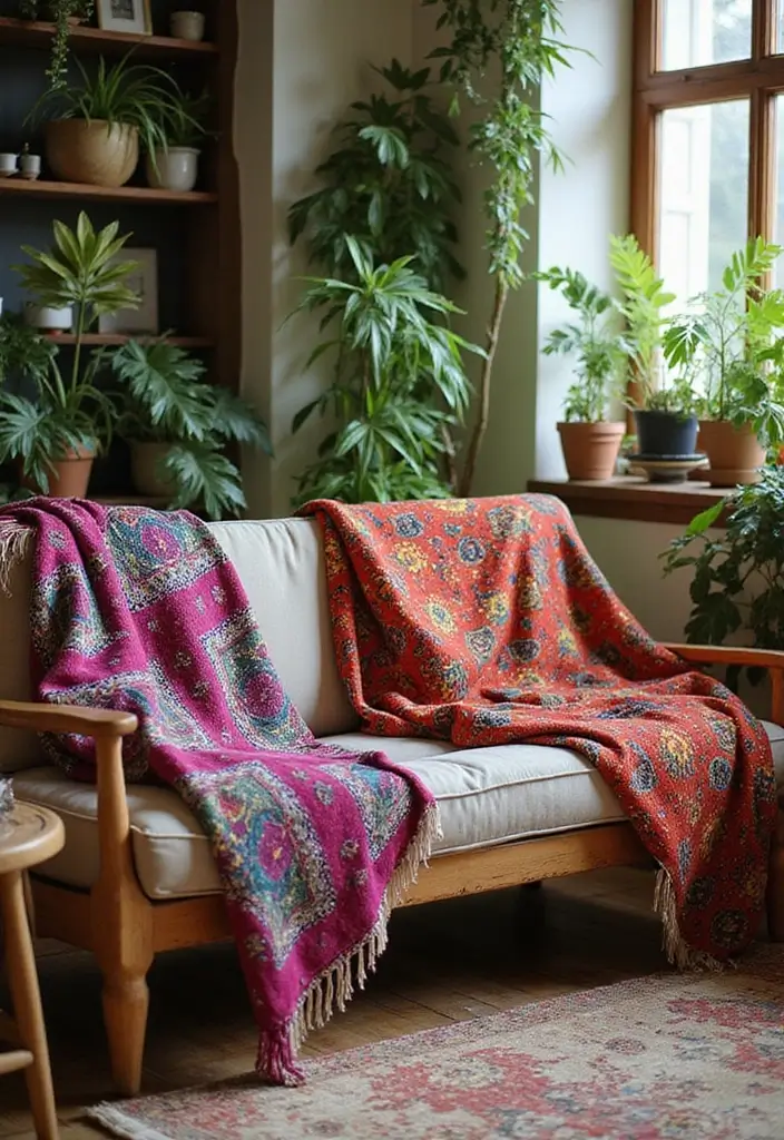 26 Tropical Bohemian Decor Ideas Full of Color 15 26 Tropical Bohemian Decor Ideas Full of Color - 15. Colorful Throw Blankets
