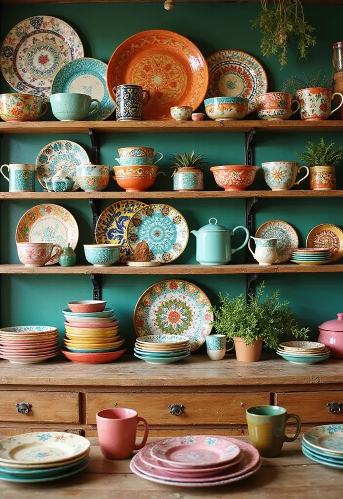 26 Tropical Bohemian Decor Ideas Full of Color 17 26 Tropical Bohemian Decor Ideas Full of Color - 17. Colorful Kitchenware