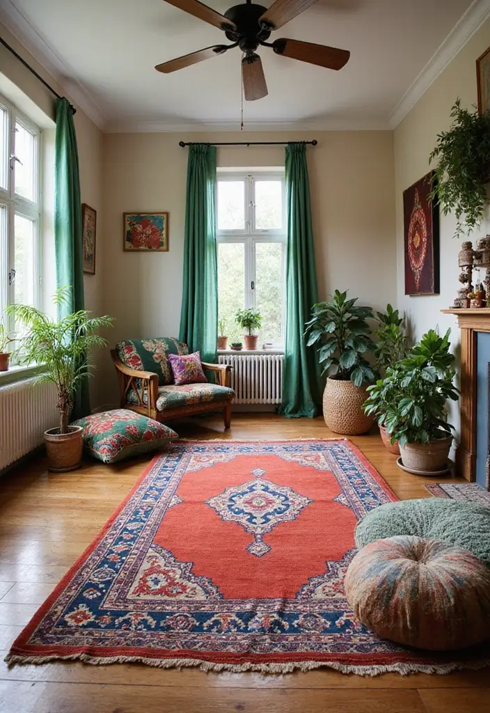 26 Tropical Bohemian Decor Ideas Full of Color 23 26 Tropical Bohemian Decor Ideas Full of Color - 23. Vibrant Area Rugs