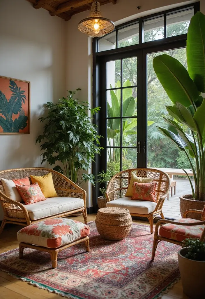 26 Tropical Bohemian Decor Ideas Full of Color 7 26 Tropical Bohemian Decor Ideas Full of Color - 7. Rattan Furniture