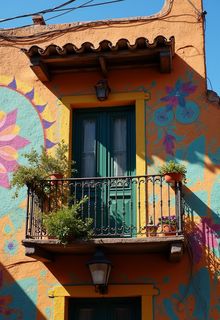 27 Bohemian Balcony Ideas That Transform Small Spaces 13 27 Bohemian Balcony Ideas That Transform Small Spaces - 13. Colorful Murals or Wall Art