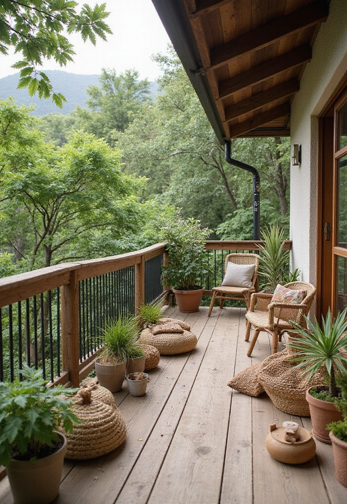 27 Bohemian Balcony Ideas That Transform Small Spaces 24 27 Bohemian Balcony Ideas That Transform Small Spaces - 24. Eco-friendly Decor