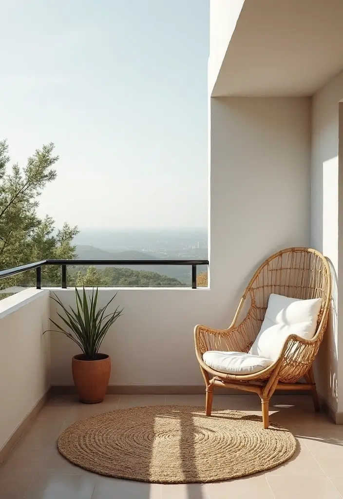 27 Bohemian Balcony Ideas That Transform Small Spaces 27 27 Bohemian Balcony Ideas That Transform Small Spaces - 27. Embrace Minimalism in Bohemian Design