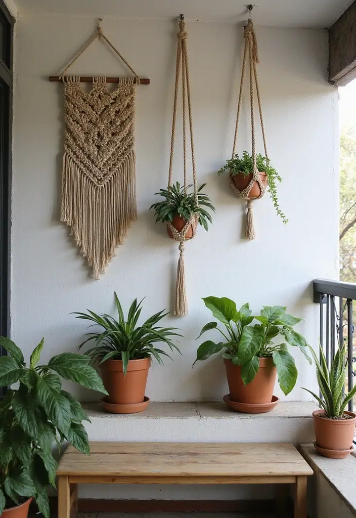27 Bohemian Balcony Ideas That Transform Small Spaces 4 27 Bohemian Balcony Ideas That Transform Small Spaces - 4. Macrame Magic