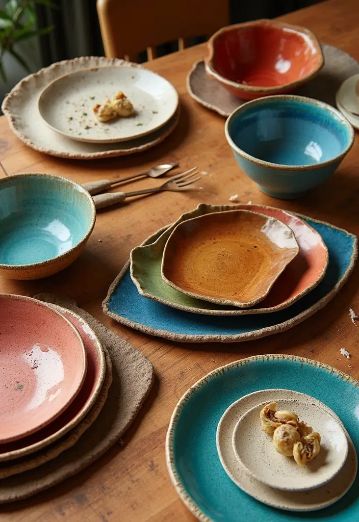 27 Bohemian Dining Room Ideas for Laid-Back Entertaining - 13. Unique Serving Ware