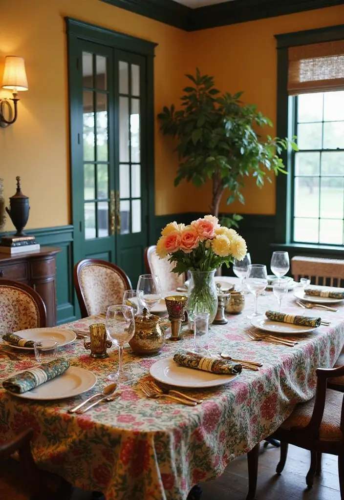 27 Bohemian Dining Room Ideas for Laid-Back Entertaining - 16. Mixing Patterns and Textures