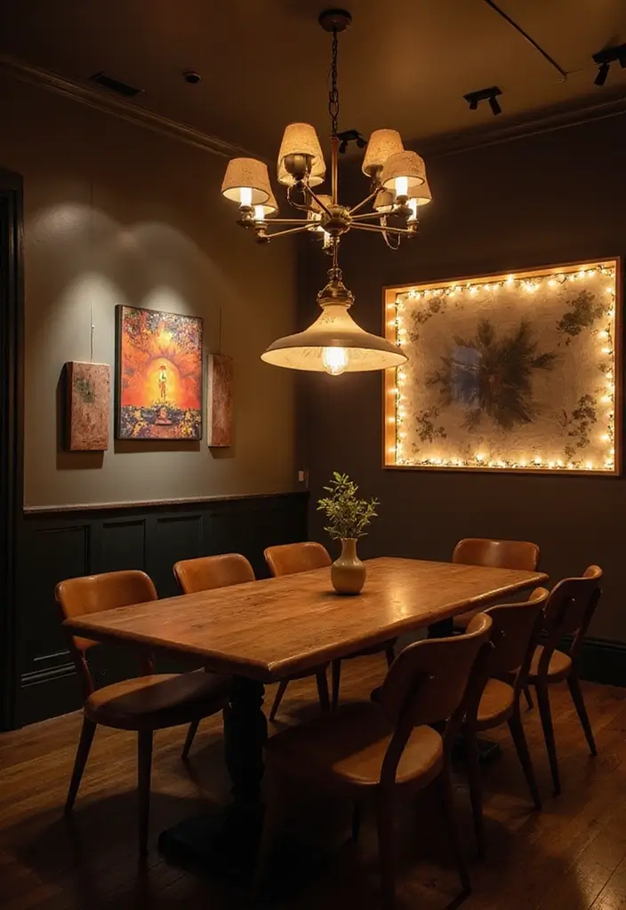 27 Bohemian Dining Room Ideas for Laid-Back Entertaining - 2. Statement Lighting Fixtures