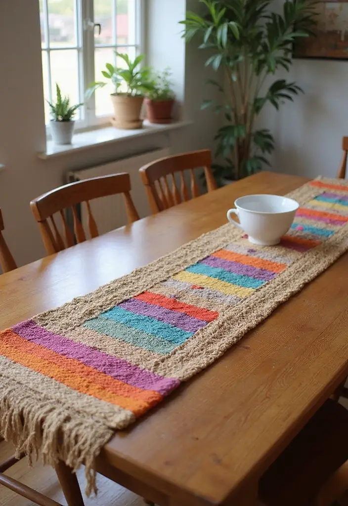 27 Bohemian Dining Room Ideas for Laid-Back Entertaining - 23. Woven Table Runners