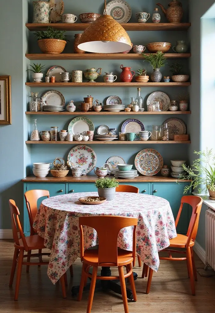 27 Bohemian Dining Room Ideas for Laid-Back Entertaining - 24. Embrace Open Shelving