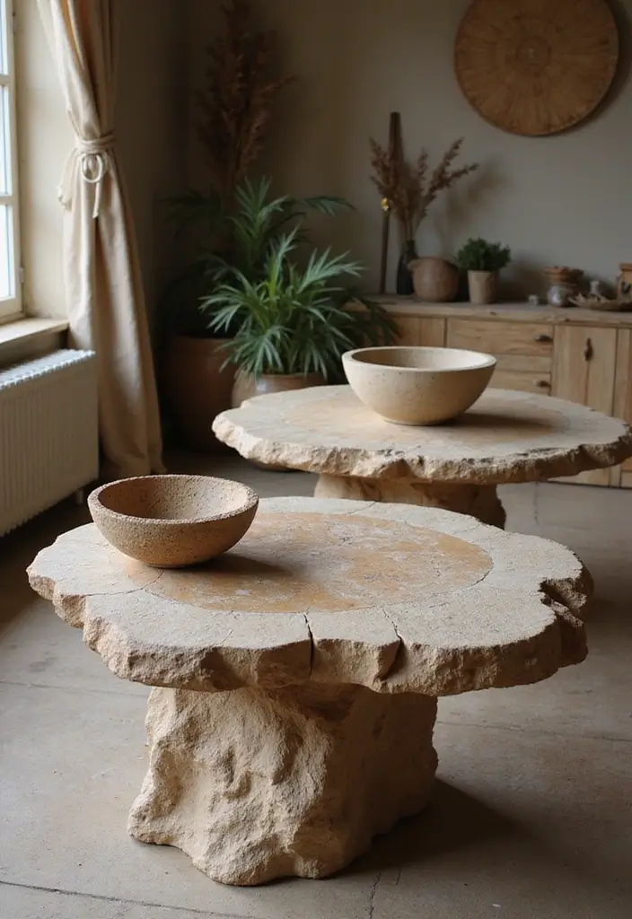 27 Bohemian Dining Room Ideas for Laid-Back Entertaining - 25. Incorporating Natural Stone Elements