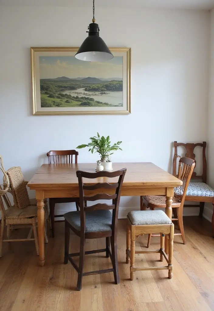 27 Bohemian Dining Room Ideas for Laid-Back Entertaining - 26. Mix and Match Seating Styles