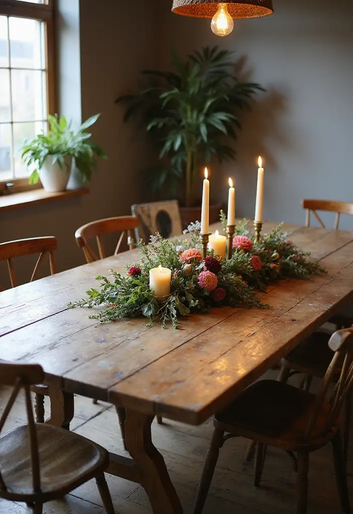 27 Bohemian Dining Room Ideas for Laid-Back Entertaining - 9. Rustic Dining Table