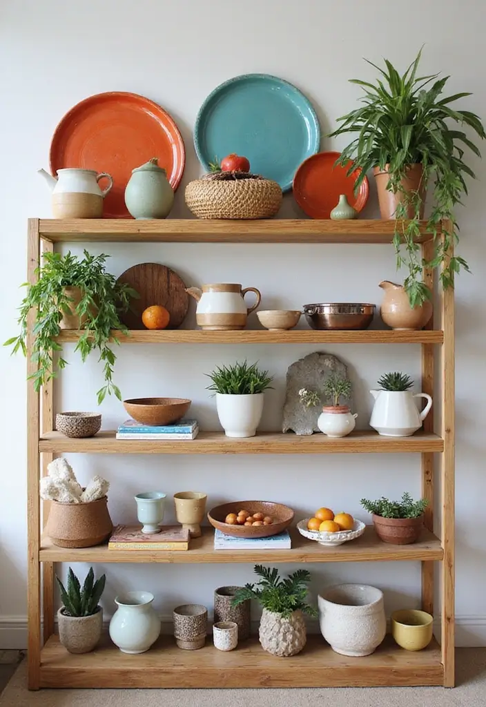 27 Bohemian Farmhouse Decor Looks That Feel Fresh and Cozy - 10. Open Shelving Displays