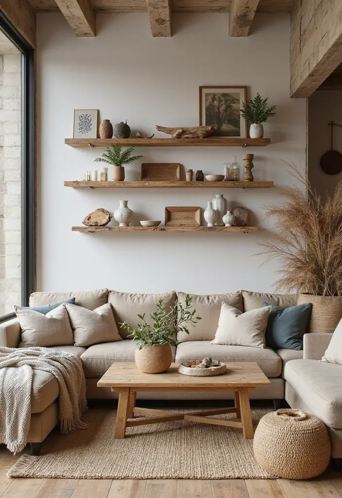 27 Bohemian Farmhouse Decor Looks That Feel Fresh and Cozy - 2. Natural Wood Accents