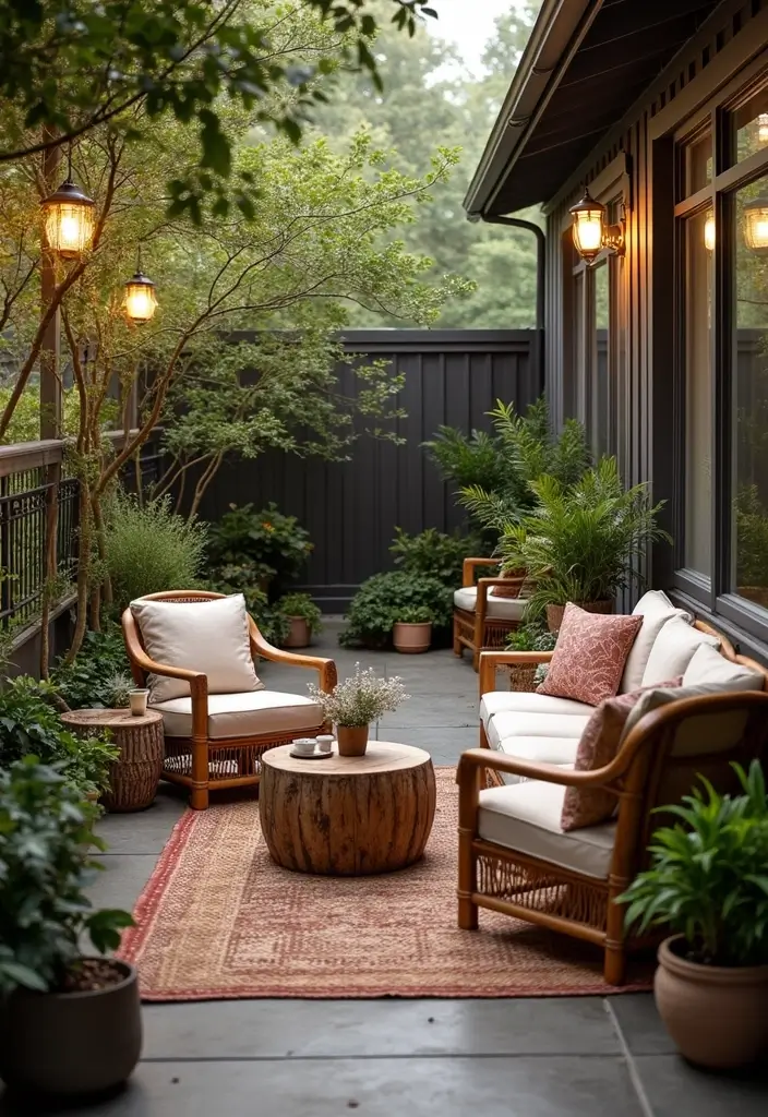 27 Bohemian Farmhouse Decor Looks That Feel Fresh and Cozy - 20. Cozy Outdoor Spaces