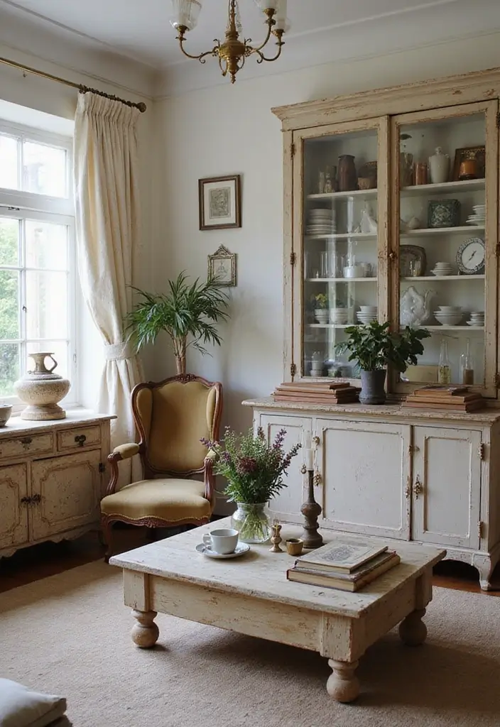 27 Bohemian Farmhouse Decor Looks That Feel Fresh and Cozy - 8. Vintage Furniture Finds