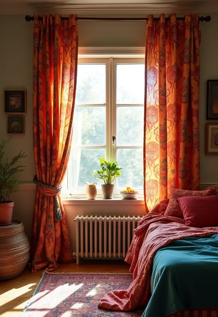 27 Bohemian Girls Bedroom Designs Full of Personality 11 27 Bohemian Girls Bedroom Designs Full of Personality - 11. Colorful Window Treatments