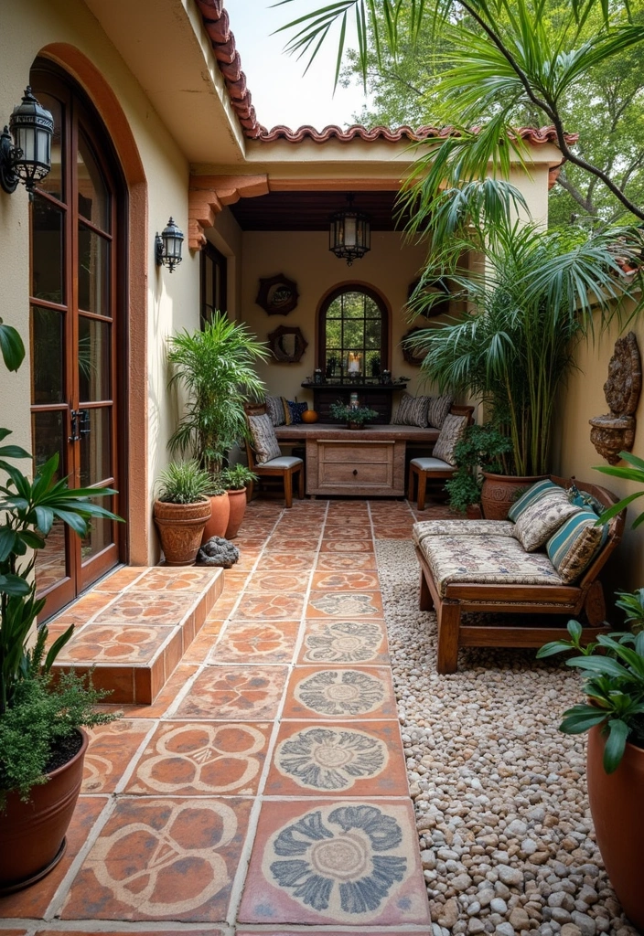 27 Bohemian Patio Ideas for Dreamy Outdoor Vibes 18 27 Bohemian Patio Ideas for Dreamy Outdoor Vibes - 18. Unique Flooring Options