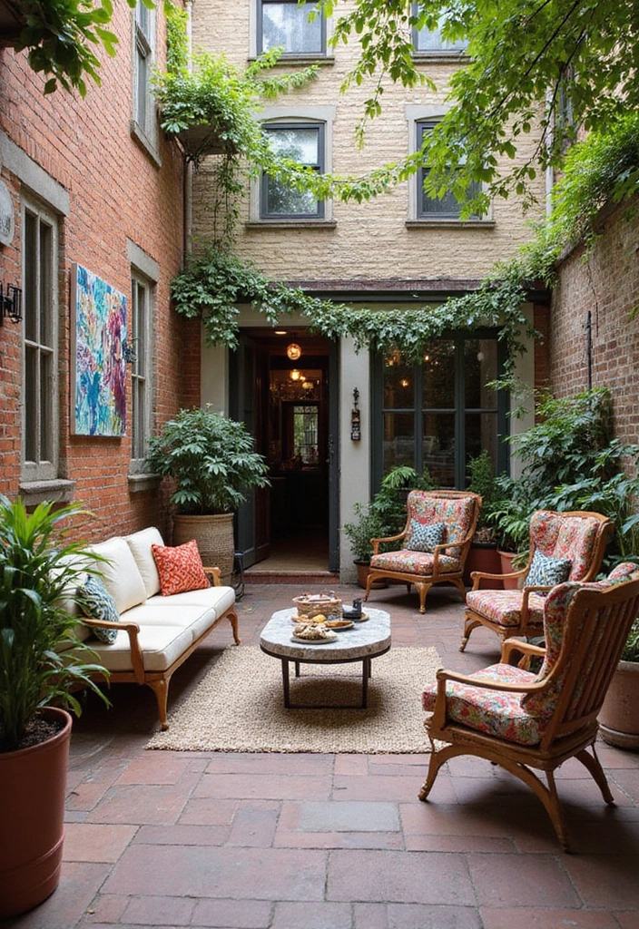 27 Bohemian Patio Ideas for Dreamy Outdoor Vibes 19 27 Bohemian Patio Ideas for Dreamy Outdoor Vibes - 19. Outdoor Art Installations