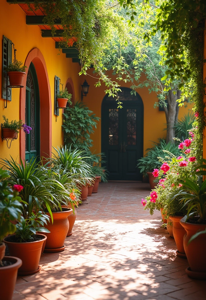 27 Bohemian Patio Ideas for Dreamy Outdoor Vibes 9 27 Bohemian Patio Ideas for Dreamy Outdoor Vibes - 9. Colorful Terracotta Pots