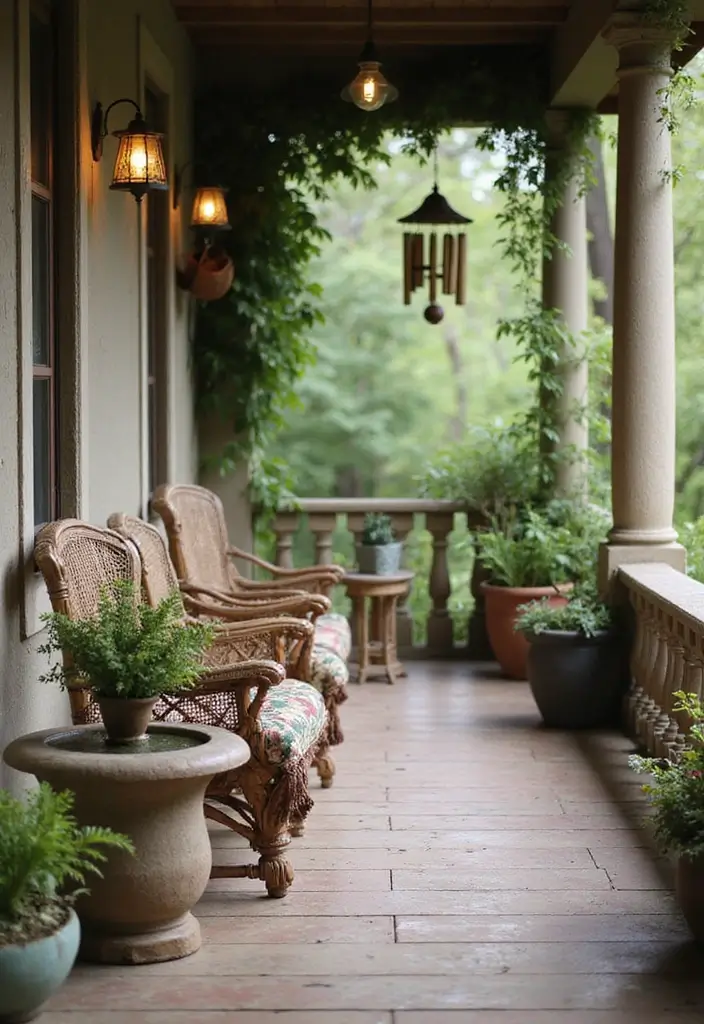 27 Bohemian Porch Ideas Perfect for Relaxing Afternoons 17 27 Bohemian Porch Ideas Perfect for Relaxing Afternoons - 17. Engaging Sound Features