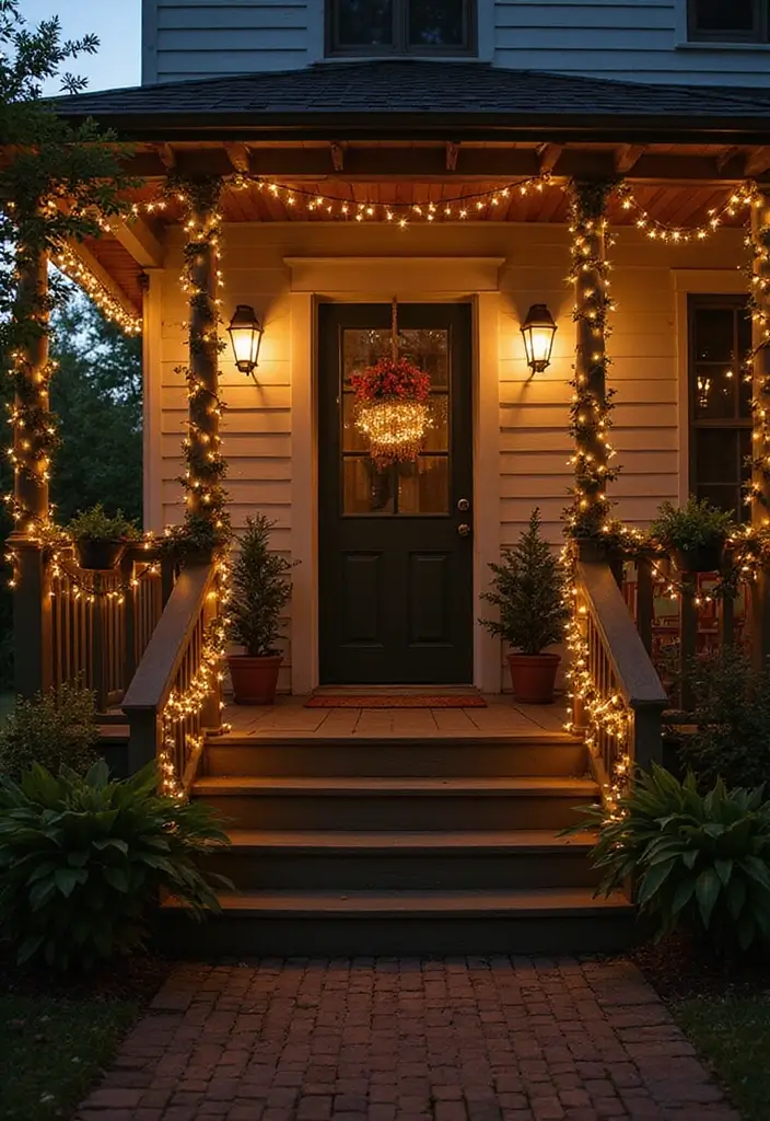 27 Bohemian Porch Ideas Perfect for Relaxing Afternoons 5 27 Bohemian Porch Ideas Perfect for Relaxing Afternoons - 5. Twinkling String Lights