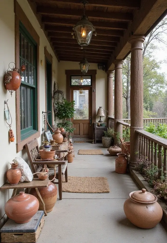 27 Bohemian Porch Ideas Perfect for Relaxing Afternoons 7 27 Bohemian Porch Ideas Perfect for Relaxing Afternoons - 7. Vintage Accessories and Decor