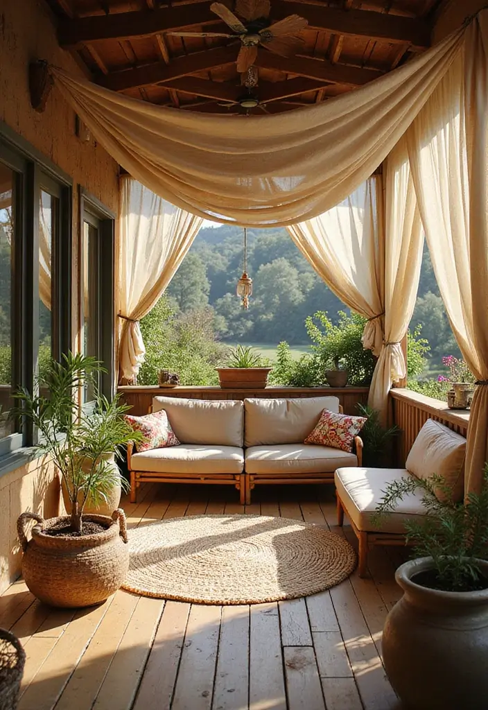 27 Bohemian Porch Ideas Perfect for Relaxing Afternoons 9 27 Bohemian Porch Ideas Perfect for Relaxing Afternoons - 9. Dreamy Canopy for Shade