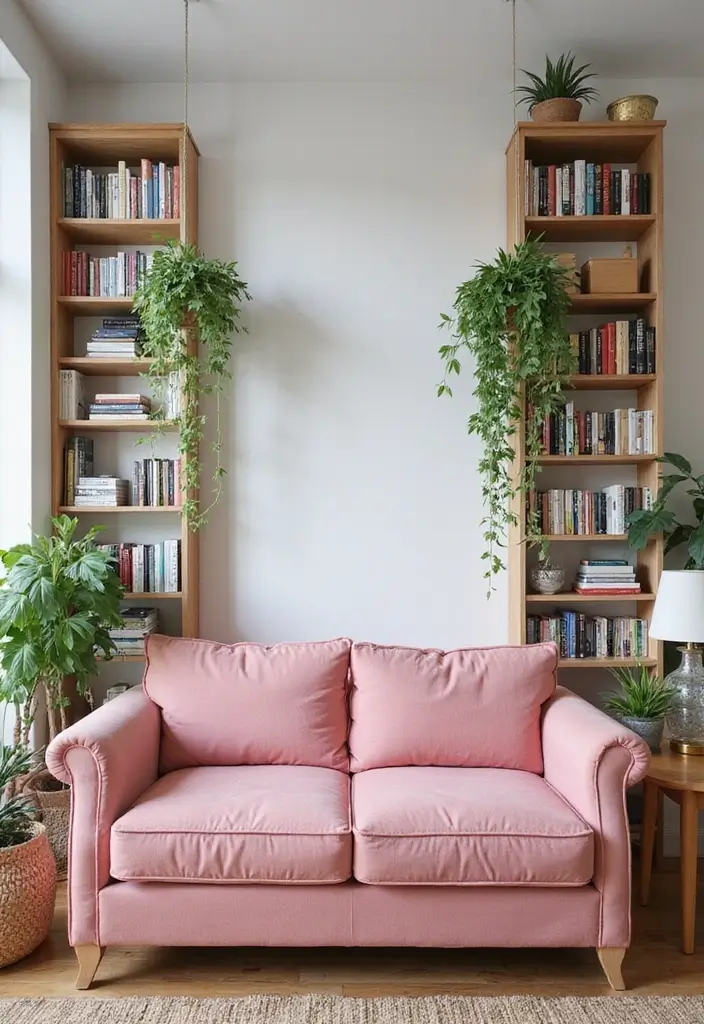 27 Pink Sofa Living Room Bohemian Ideas That Look Amazing 25 27 Pink Sofa Living Room Bohemian Ideas That Look Amazing - 25. Emphasize Vertical Space