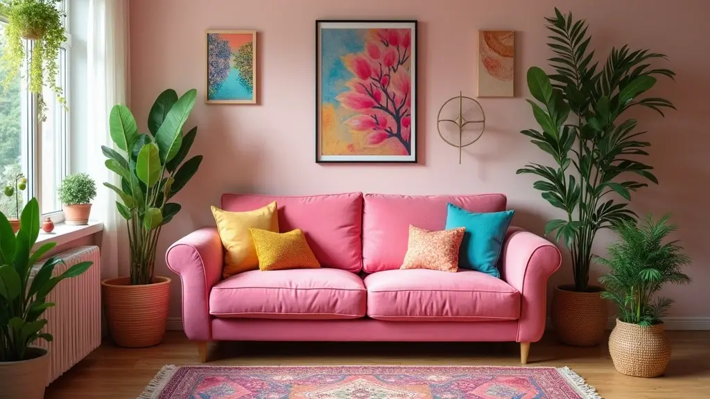 27 Pink Sofa Living Room Bohemian Ideas That Look Amazing
