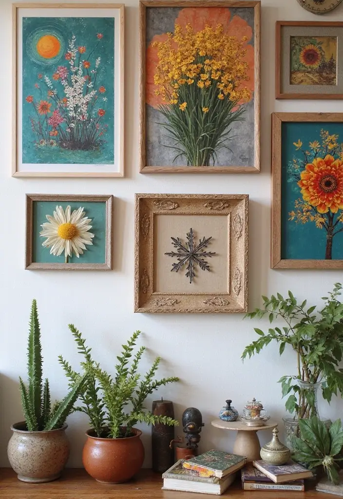 27 Witchy Bohemian Interior Design Ideas You’ll Love 4 27 Witchy Bohemian Interior Design Ideas You’ll Love - 4. Eclectic Artwork