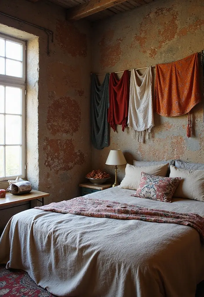 28 Bohemian Bedroom Inspirations That Never Go Out of Style 10 28 Bohemian Bedroom Inspirations That Never Go Out of Style - 10. Textured Walls