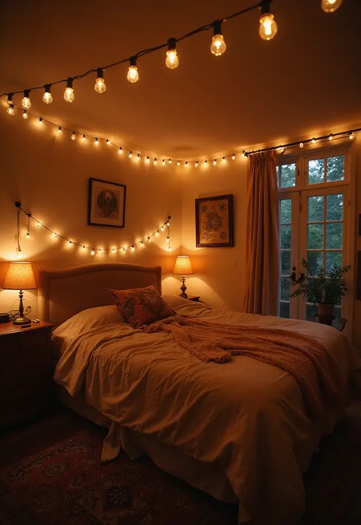 28 Bohemian Bedroom Inspirations That Never Go Out of Style 13 28 Bohemian Bedroom Inspirations That Never Go Out of Style - 13. Soft Lighting