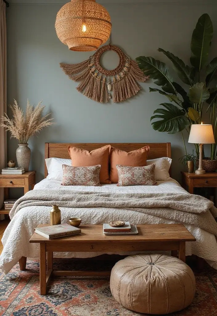 28 Bohemian Bedroom Inspirations That Never Go Out of Style 23 28 Bohemian Bedroom Inspirations That Never Go Out of Style - 23. Textural Mix