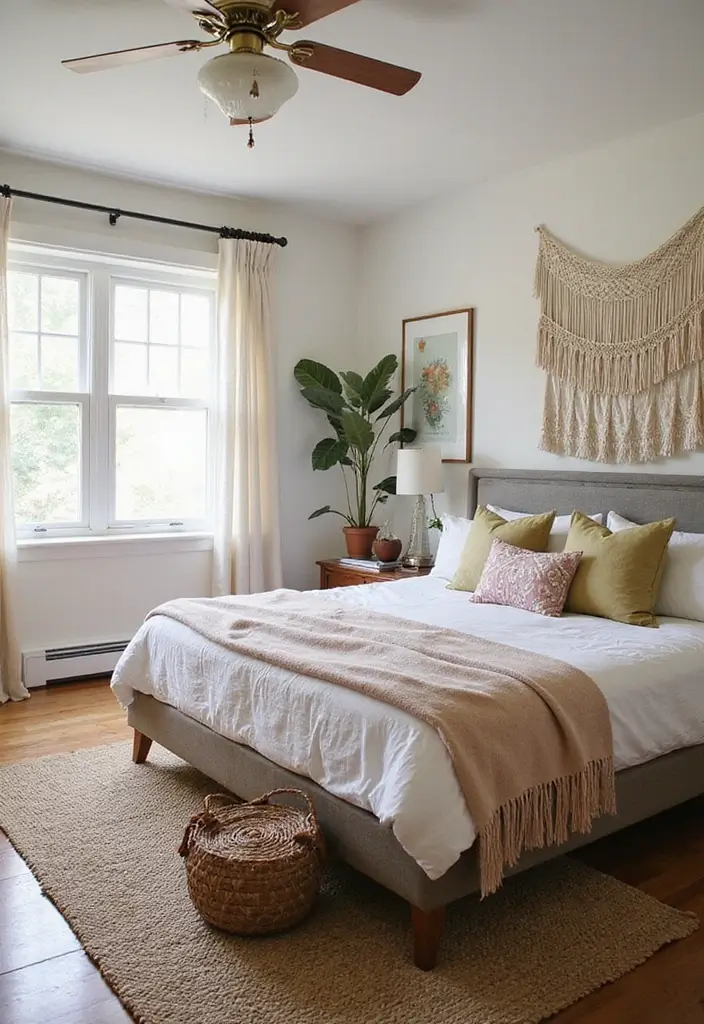 28 Bohemian Bedroom Inspirations That Never Go Out of Style 24 28 Bohemian Bedroom Inspirations That Never Go Out of Style - 24. Seasonal Decor Swaps