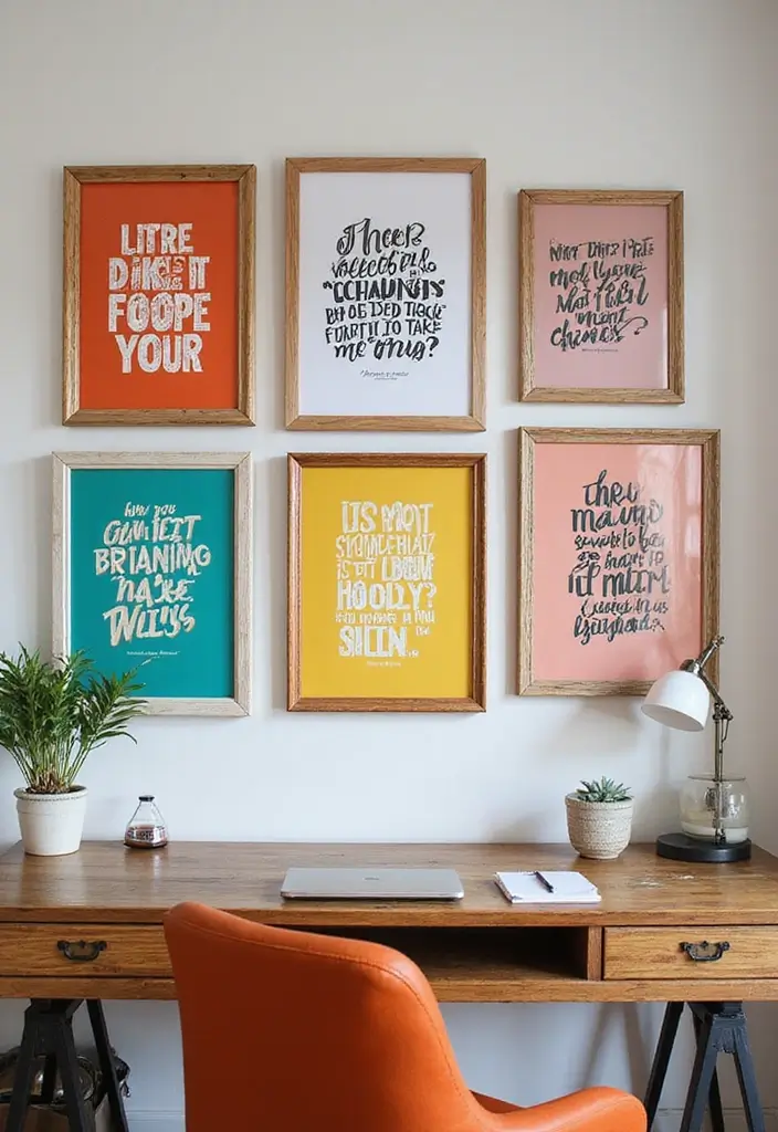 28 Bohemian Home Office Ideas That Spark Creativity - 10. Inspirational Quote Displays