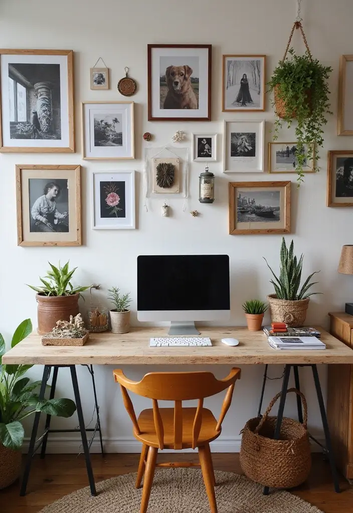 28 Bohemian Home Office Ideas That Spark Creativity - 12. Personal Touches and Mementos