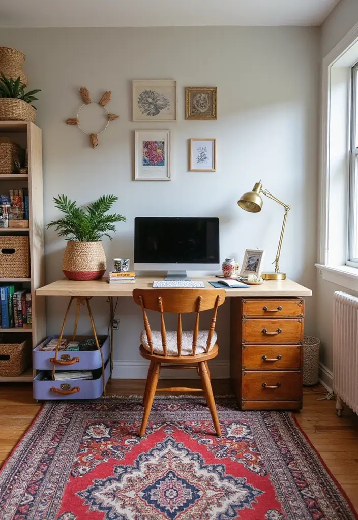 28 Bohemian Home Office Ideas That Spark Creativity - 13. Functional and Stylish Storage